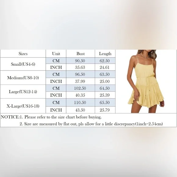 NWOT Spaghetti Strap Ruffle Hem Mini Skater Dress Size Large - Picture 6 of 7